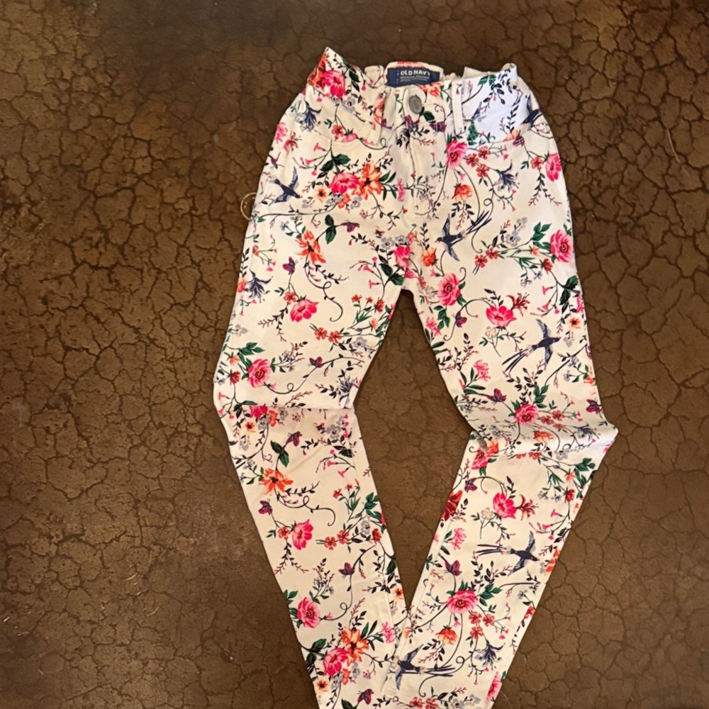 Old Navy White Floral Kids Jeans